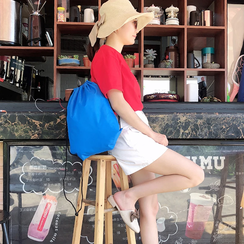 방수 드로스트링 번들 포켓 야외 하이킹 가방, 배낭 캠핑 수영 훈련 피트니스 스포츠 가방, 1PC