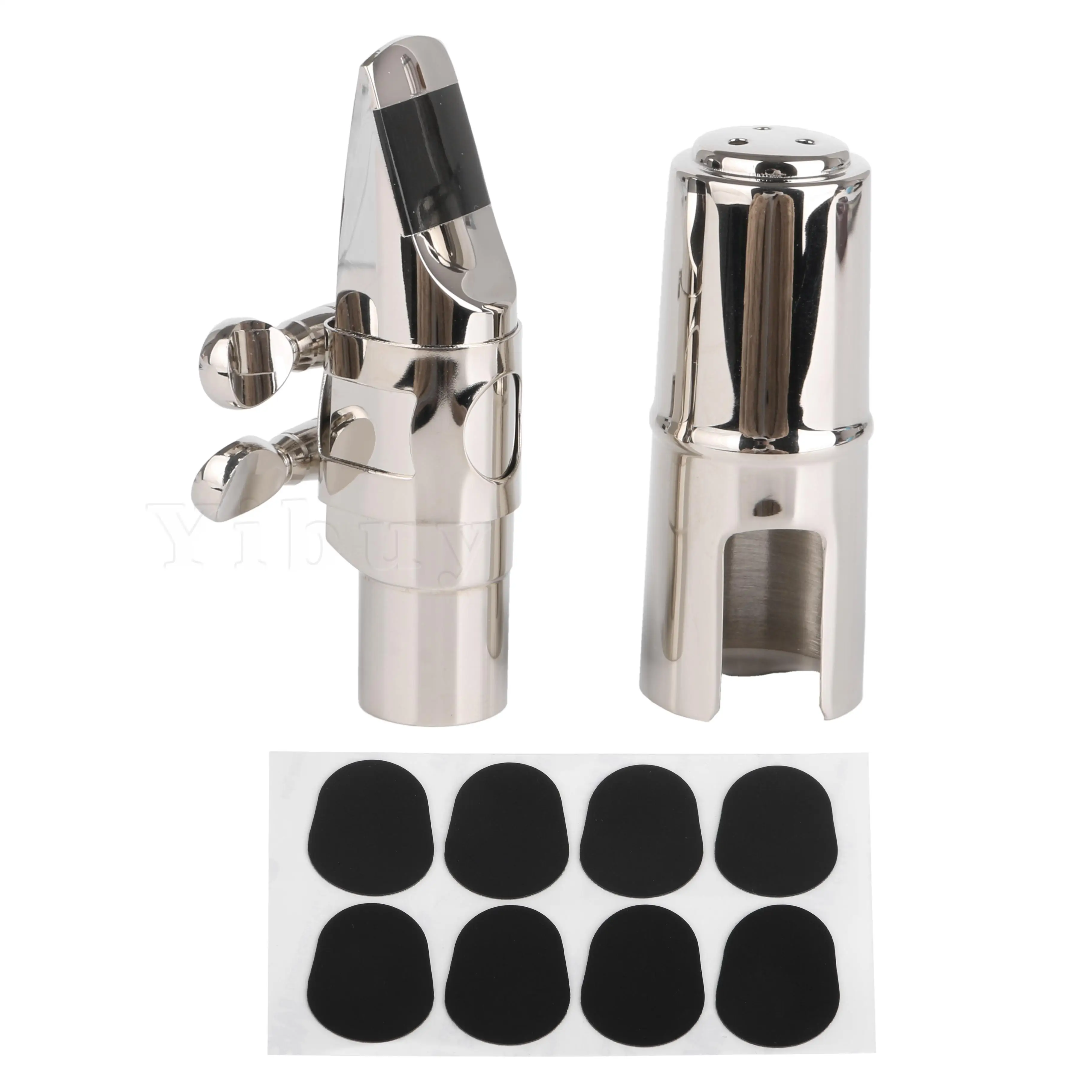 

Серебряный bB Сопрано-саксофон мундштук с 8 черными нашивками подушка