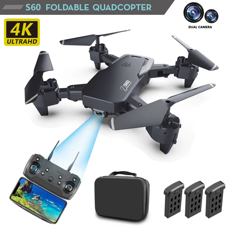 Дрон S60 складной с двойной камерой 4K HD Wi-Fi FPV GPS |
