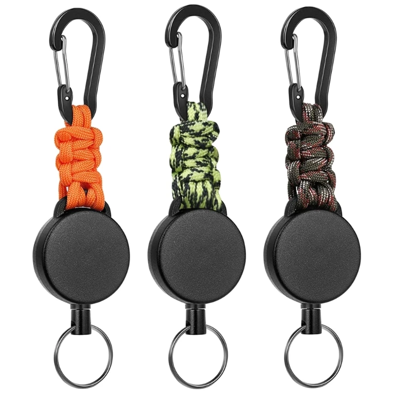 

Dropship Retractable Keychain, IDs Badge Reel Retractable Badge Holder Steel Cord Keyring