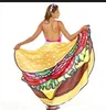 150cm Artificial Donut Hamburger Pizza Print Beach Mat Picnic Camping Mat Round Sandbeach Towel Picnic Mat Beach Throw Rug 2