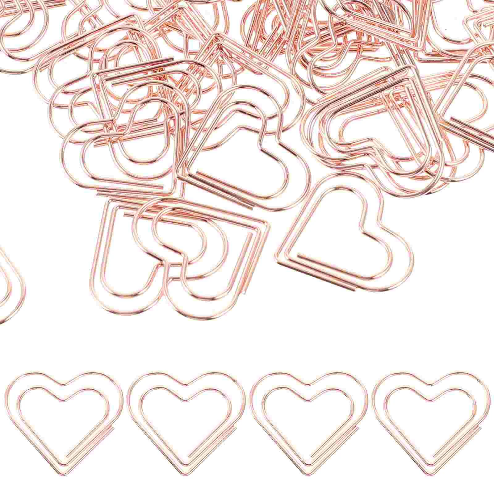 

100pcs Paper Clips Delicate Paperclips Cute Paper Memo Clips Document Clips Heart Paperclips