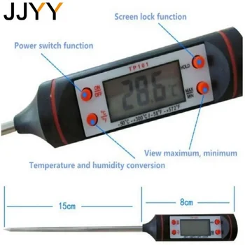 JJYY Food Meat Digital Thermometer Kitchen Oil Temperature BBQ Cooking Liquid Digital Temperature Measuring Probe Kitchen Tools 4