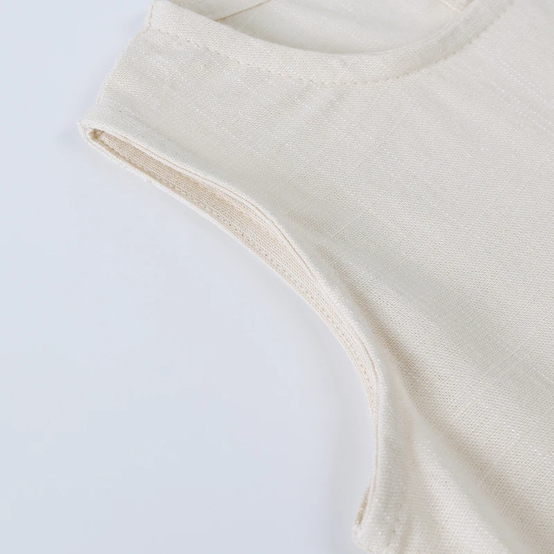 1-8years Sommer Mädchen Ärmelloses Baumwolle-Leinen Kleid Kleine Mädchen Casual Einfarbig Taschen Kleid Kinder Sommer Kleidung – Detail 7