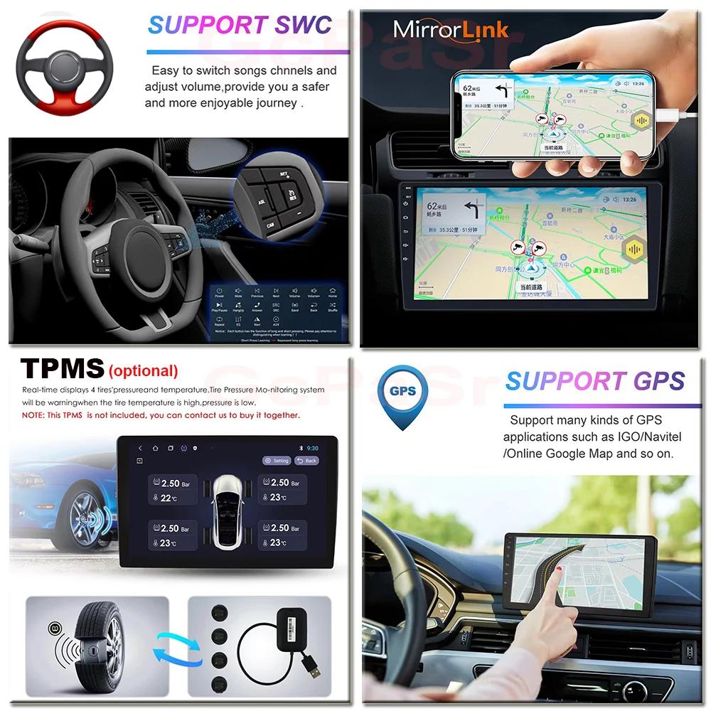 쉐보레 세일 2009 2010 2011 2012 2013 자동차 라디오 멀티미디어 GPS 네비게이션, 안드로이드 12, 2Din DVD 플레이어 스크린 카메라 없음