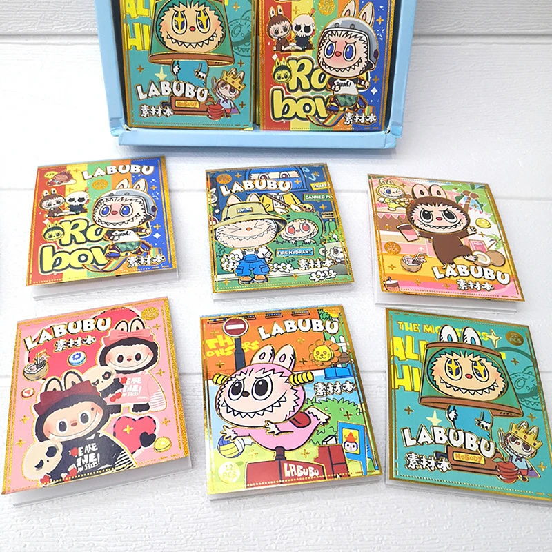12 Sheets Of Gold Stamped Bean Book Cute Sticker Book Series Handbook Material Book（random send）
