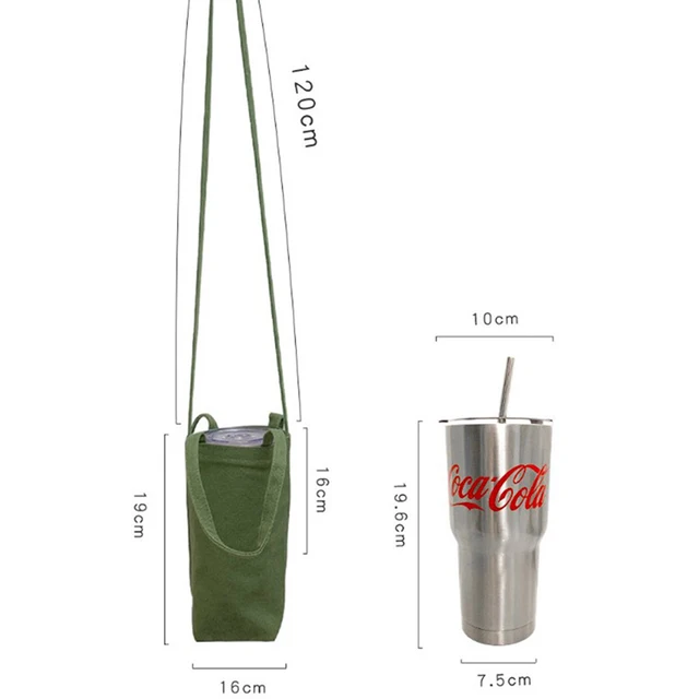 Portable Water Bottle Holder Carry Bag Coffee Cup Storage Sleeve Cover Canvas Printing Milk Tea Set Cute Cartoon Bottle Cover 6