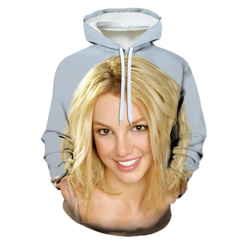 thumbnail image 1 of Sudaderas con capucha con estampado 3D de la cantante Britney Spears para hombre, nuevas sudaderas con capucha de Hip-hop, jerséis de gran tamaño, camisetas Harajuku Y2k, ropa para niños, 1 of 4