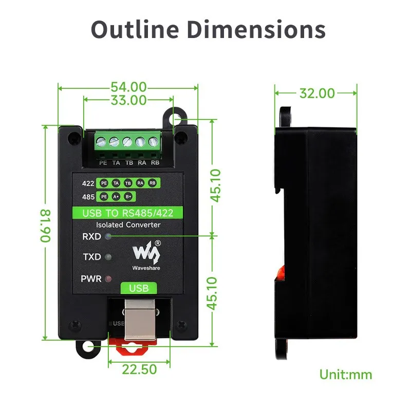 Conversor Isolado Industrial Grade Usb para Rs485 422 Ft232rl Original Sp485een Supressor de Tensão Transistor Proteção Múltipla - Imagem 5