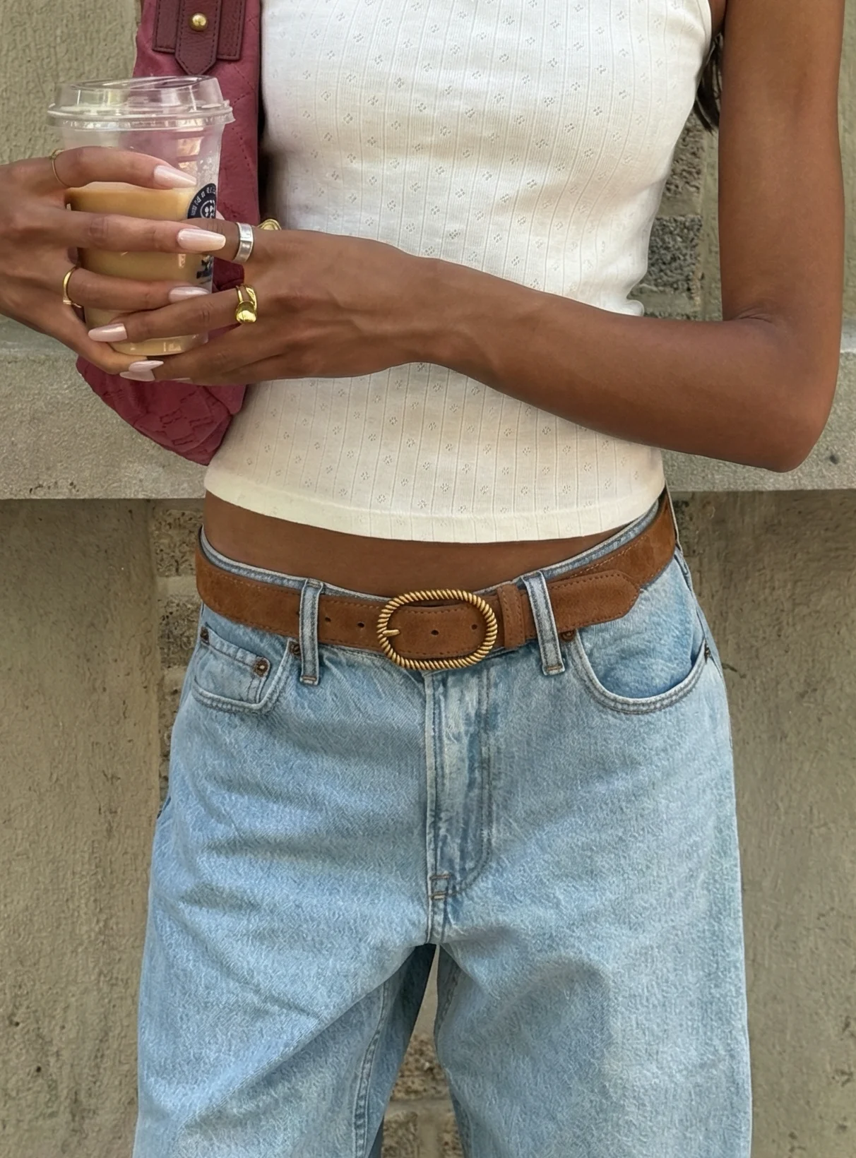 Vintage Damen Wildleder Gürtel Modischer Verstellbarer Taillengürtel für Freizeitkleider und Jeans mit Metallschnalle – Detail 4