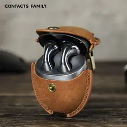 Premium Vintage Leather Earphone Case - Retro Style, Crazy Horse Finish (Huawei FreeBuds 5)