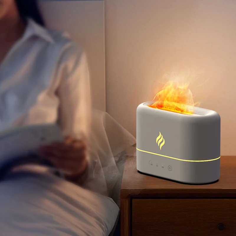 7 colors Fire Flame Air humidifier Cool Mist Usb Led change color Aroma Essential Oil Diffuser h2o air humidifier Room Freshener 4