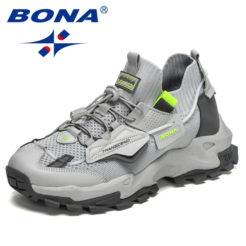 BONA 2023 New Designers Running Shoes Breathable Outdoor Sports Shoes Men Lightweight  Sneakers Comfortable Athletic Shoes Man