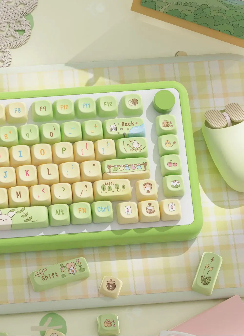 Cinnamoroll PBT Keycap para Gaming Teclado Mecânico,