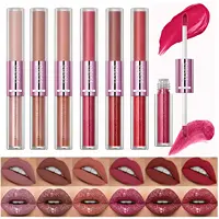 Lip Makeup Set Liquid Lipstick 2 in 1 Lip Tint Waterproof Long -lasting Moisturzing Red Lip Matte Lipstick Cosmetics For Women