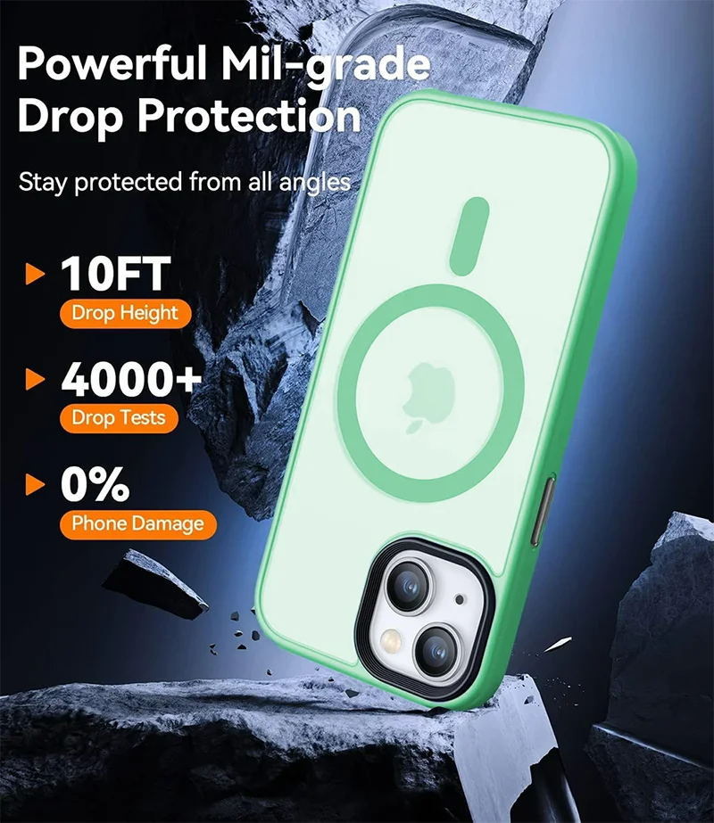 Matte Soft Magnetic Armor Case - Hybrid Shockproof Hard Shell