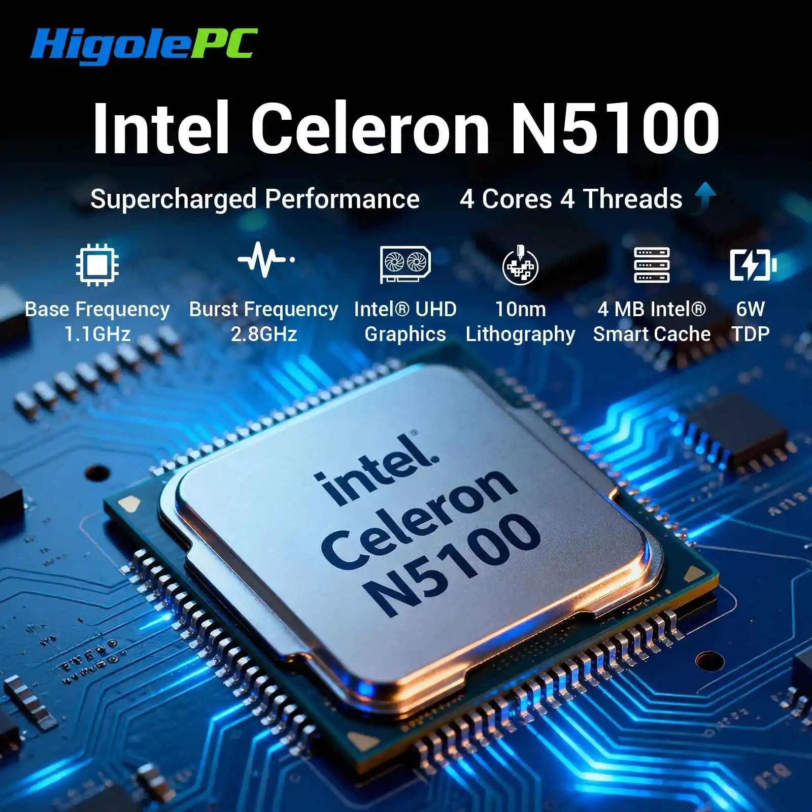 HIGOLEPC All-in one PC Win 11 Pro Celeron N5095 8GB RAM/128GB ROM 10.1 Inch Touchscreen Mini pc Without Battery,Dual RS232 HDMI,