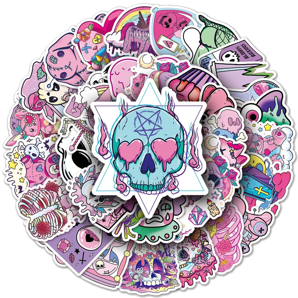 

10/30/50/100pcs Horror Witch Apothecary Magic Sticker Aesthetic DIY Laptop Luggage Skateboard Decals Goth Sticker for Kid Toys