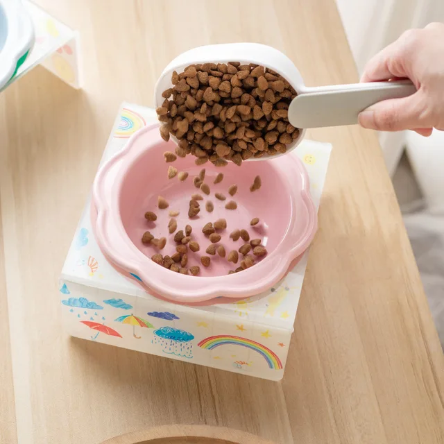Cartoon Pet Bowl Cat Bowl Acrylic Stand Floral Ceramic Cat Bowl Neck Protection Cat Bowl Dog Food Bowl Cat Feeder  Pet Supplies 3