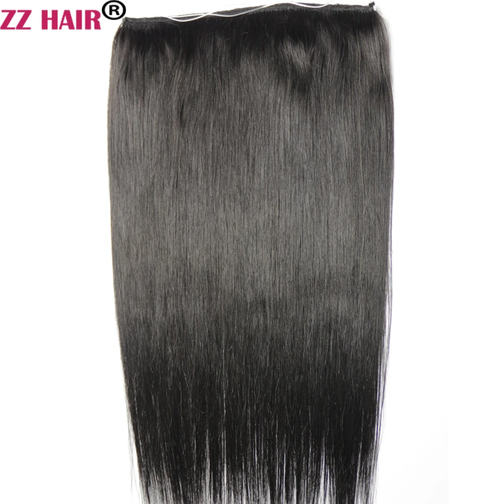 ZZHAIR Human Remy Hair Extensions 16"-26" 200g-220g Fish Line In No-lace Natural Straight No Clips
