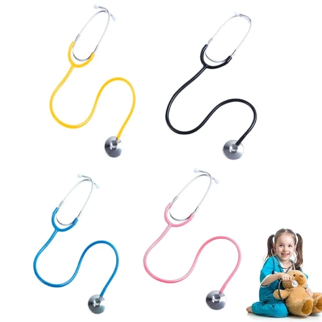 2 piezas de juguete de estetoscopio para niños, estetoscopio de trabajo de  enfermería para niños, juego de rol, lindo doctor accesorios de juego de