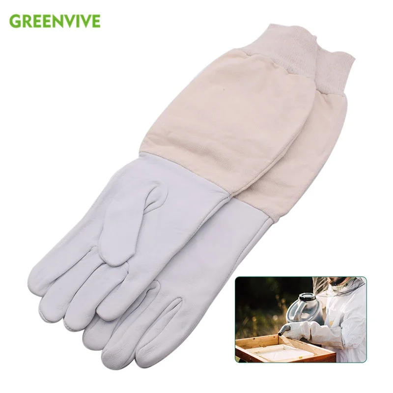 European Style Bee Gloves Canvas Sheepskin Beekeeping Equipment Beekeeping Tools Gloves with Long Sleeves