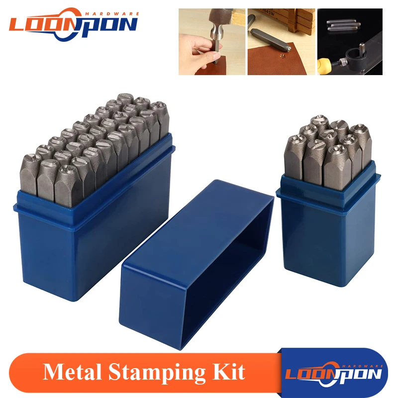 Metal Stamping kit Steel Die Number Letter Alphabet Stamps Tools puncher set alphabet number stamp set leather letter punch leather craft stamps Punch Tool for Gold Silver Leather Jewelry