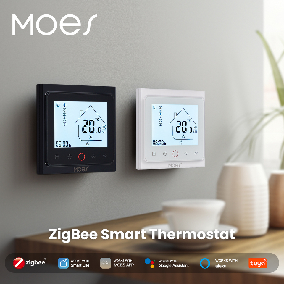 MOES ZigBee Smart Thermostat for Water/Electric Floor Heating & Gas Boiler, Tuya Alexa Google Home Compatible, Room Temp Control