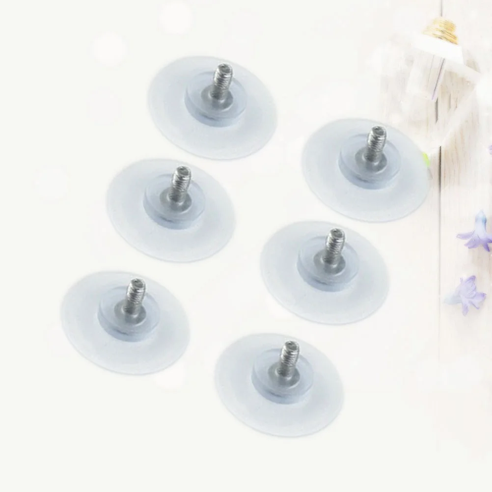 

6pcs Furniture Desk Glass Rubber Clear Anti- Collision Suction Cups Without Hooks Sucker Hanger Pads with Screws for Glass Table