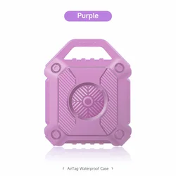 Waterproof Anti - Lost Airtag Holder with Keychain - Protective Cover & Scratch - Resistant Case - AirTag (Purple)