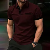 Polo pour homme, style européen et américain, nouveau, été, minimaliste, rayé, imprimé, confortable, respirant, haut décontracté pour l'extérieur 4