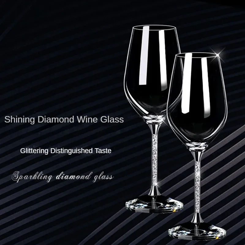 1pc Creative Wedding Wine Glass cup unique Champagne Flutes Crystalline Party Gift Toasting Glass Goblet Crystal Anniversary