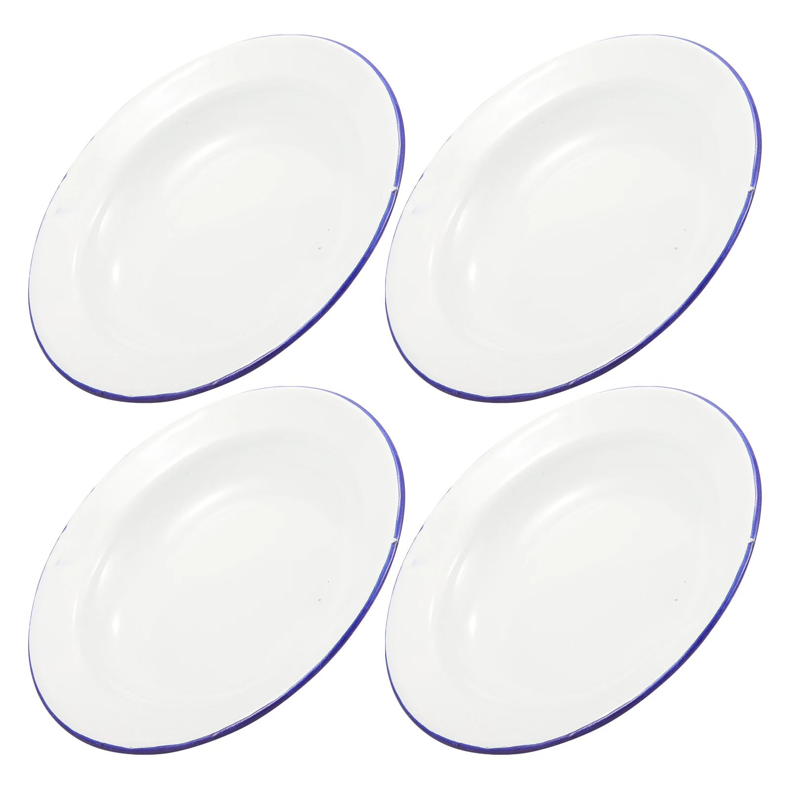 4Pcs Appetizer Plates Enamel Camping Dishes Plate for Hotel Dessert