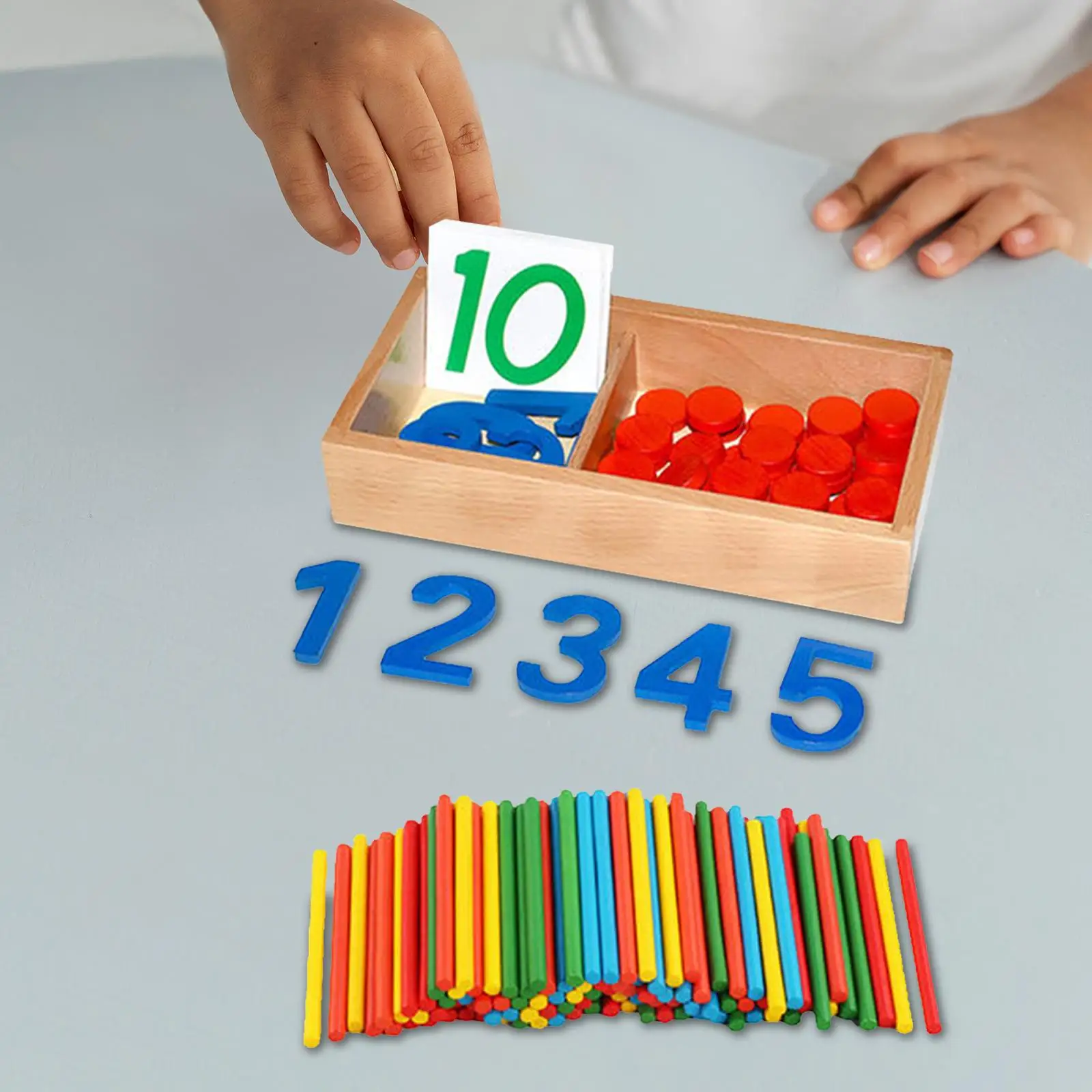 

Montessori Math Numbers Cards & Counters Set for Early Childhood Children