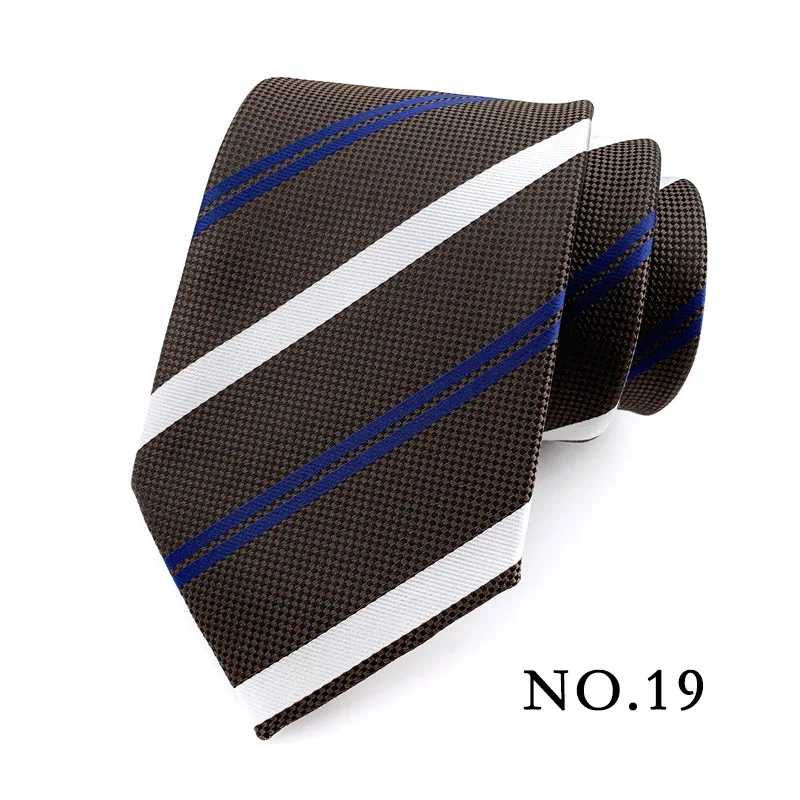 Neue 8CM Herren Krawatten Gestreifte Krawatte Formale Klassische Business Krawatte Jacquard Gewebte Krawatten Für Männer Bräutigam Hochzeit party Krawatte – Detail 23