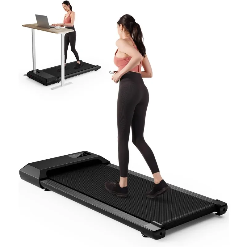 DeerRun 2025 Upgrade Walking Pad, Smart Under Desk Treadmill for Home Office, No-Assembly Treadmills with APP