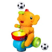 Drumming Elephant Toy, Music Light Drumming Toy Car Elephant Cute Car Toy Small Interactive Games Toys Parent Child L5D1 2