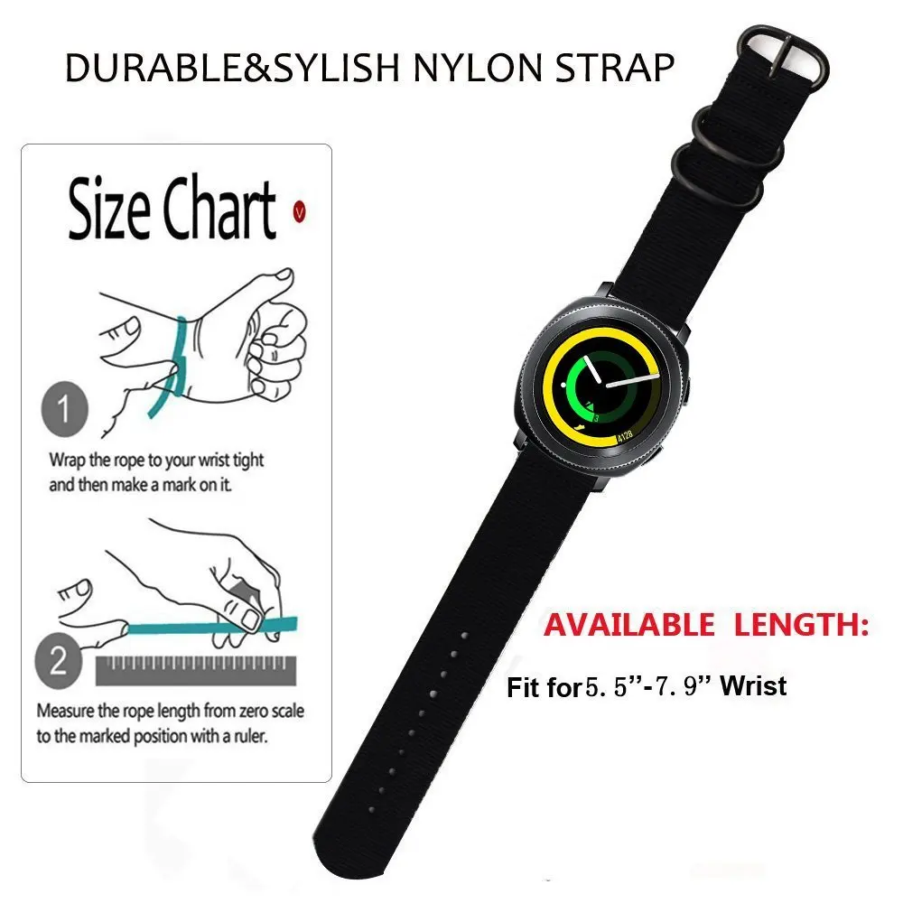 Bandas de relógio de nylon, pulseira esportiva para Samsung Galaxy Watch 3, Amazfit GTR, GTS, Huawei GT2, 18mm, 20mm, 22mm, 24mm