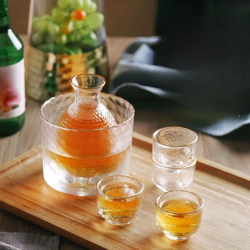 Japanese Style Hammered Wine Glass Shot Glass Beer Cup Set Bar Accessories Sake Pot Drinkware Shot Glasses for Vodka Bartender