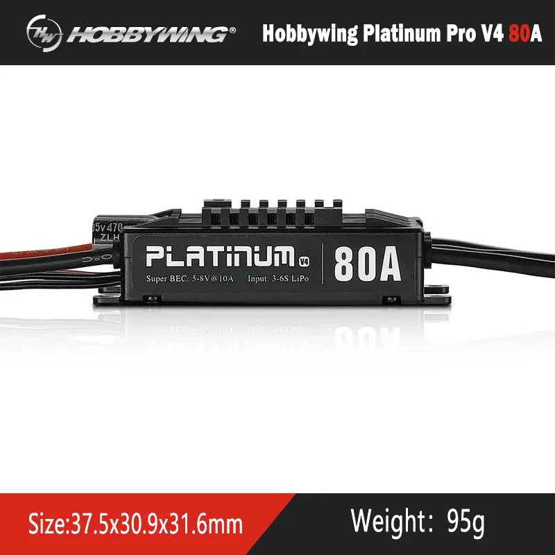 Hobbywing Platinum 80A V4 3-6S Lipo Brushless Esc Per Aereo