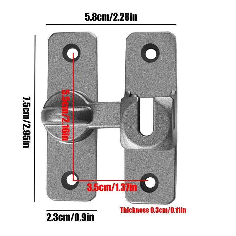 90/180 Degree Door Lock 90/180 Degree Door Lock Latch For Sliding Protect Privacy Household Latch For