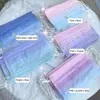 1/3/5SETS Disposable Adult Masks Gradient Color Cartoon Mask 3 Floors Breathable Dustproof Printing Outdoor Face Mask Health 5