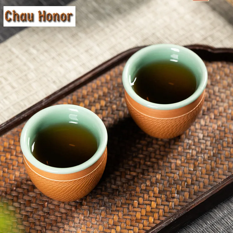 Handmade Knife Jumping Longquan Celadon Tea Set Complete Set Creative Tea Ceremony Set Teapot and Tea Cup Set Teaset Collection