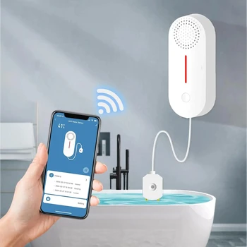Tuya Smart Water Leak Sensor Water Overflow Level Detector Security Sound WiFi Alarm System Flood Leakage Sensor Remote Monitor 1