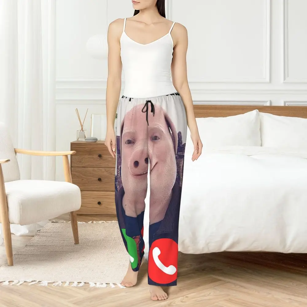 Custom John Pork Women Pajama Pants Lounge Sleep Sleepwear Bottoms With Pockets_ecoleips.com