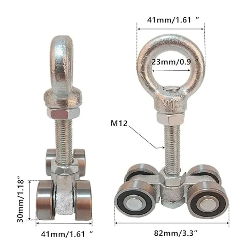 Taller Strut Channel Trolley Assembly Heavy Duty Sliding Door Linear Guide Bearing Top Mounted Channel Steel Shaft Hanging Wheel 6