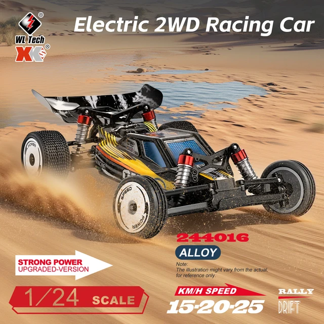 XKS WLtoys 244016 1:24 مقياس RC سيارة 2WD الكهربائية عالية السرعة 25 km/ساعة سباق الانجراف لعبة التحكم عن بعد سيارة للأطفال الأطفال 1