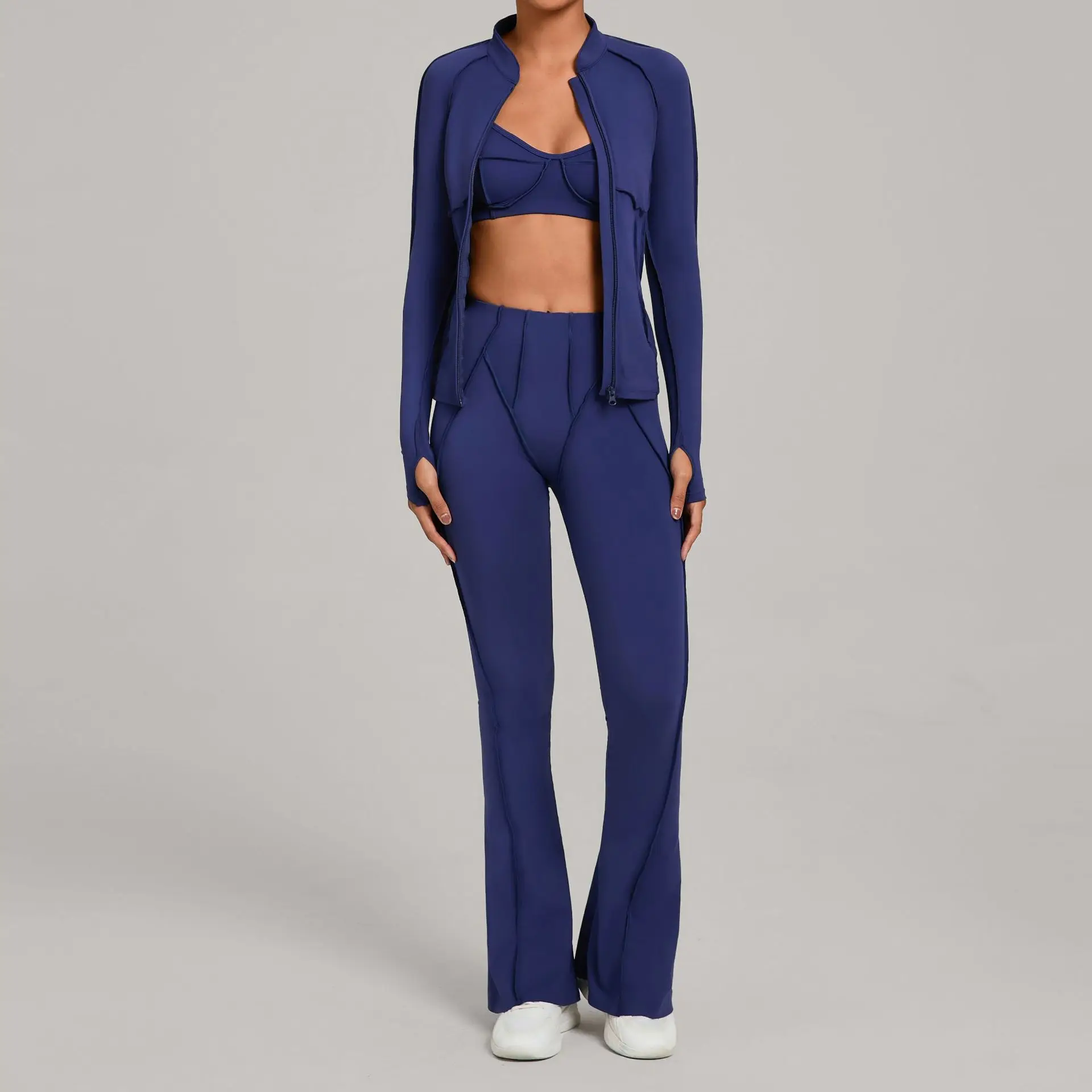 Yoga Set 2/3PCS Sports Outfits Women Clothes Fitness Tracksuit Gym Legging Workout Long Sleeved Female Bra Yoga Suit Sportswear 5