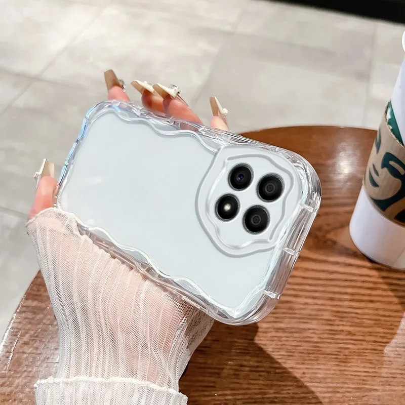 Enhanced Clear TPU Wave Design Anti-Fall Back Cover
