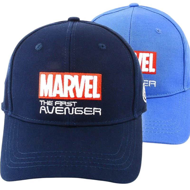 

Модная детская бейсболка с рисунком аниме Marvel, удобная Солнцезащитная шляпа, солнцезащитный козырек, хлопковая бейсболка с вышивкой для мальчиков